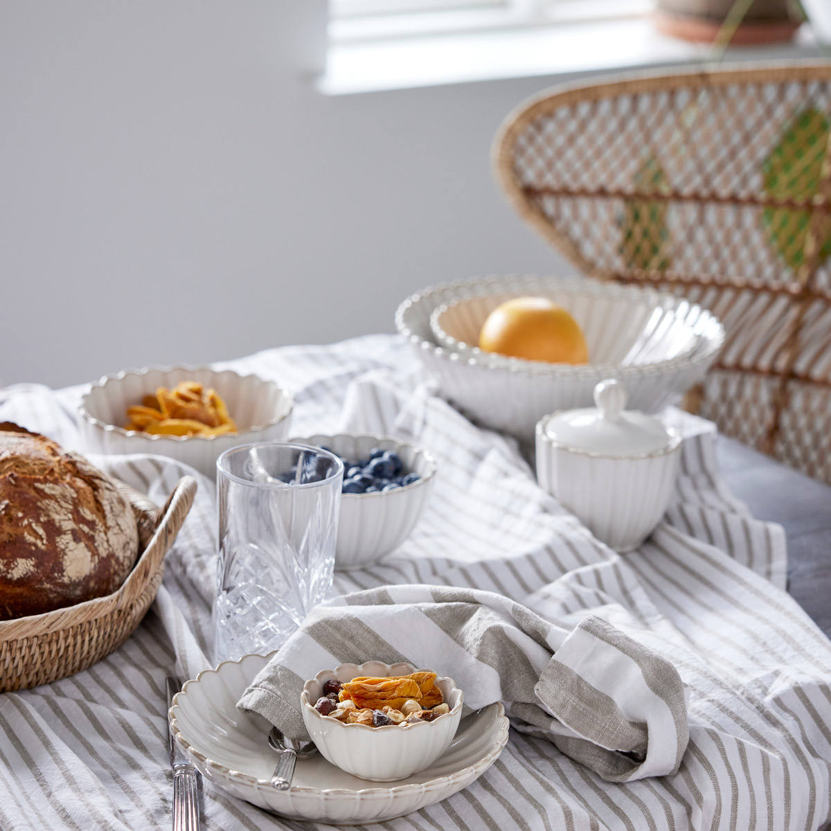 Lene Bjerre Camille skål 10x25 cm råhvit