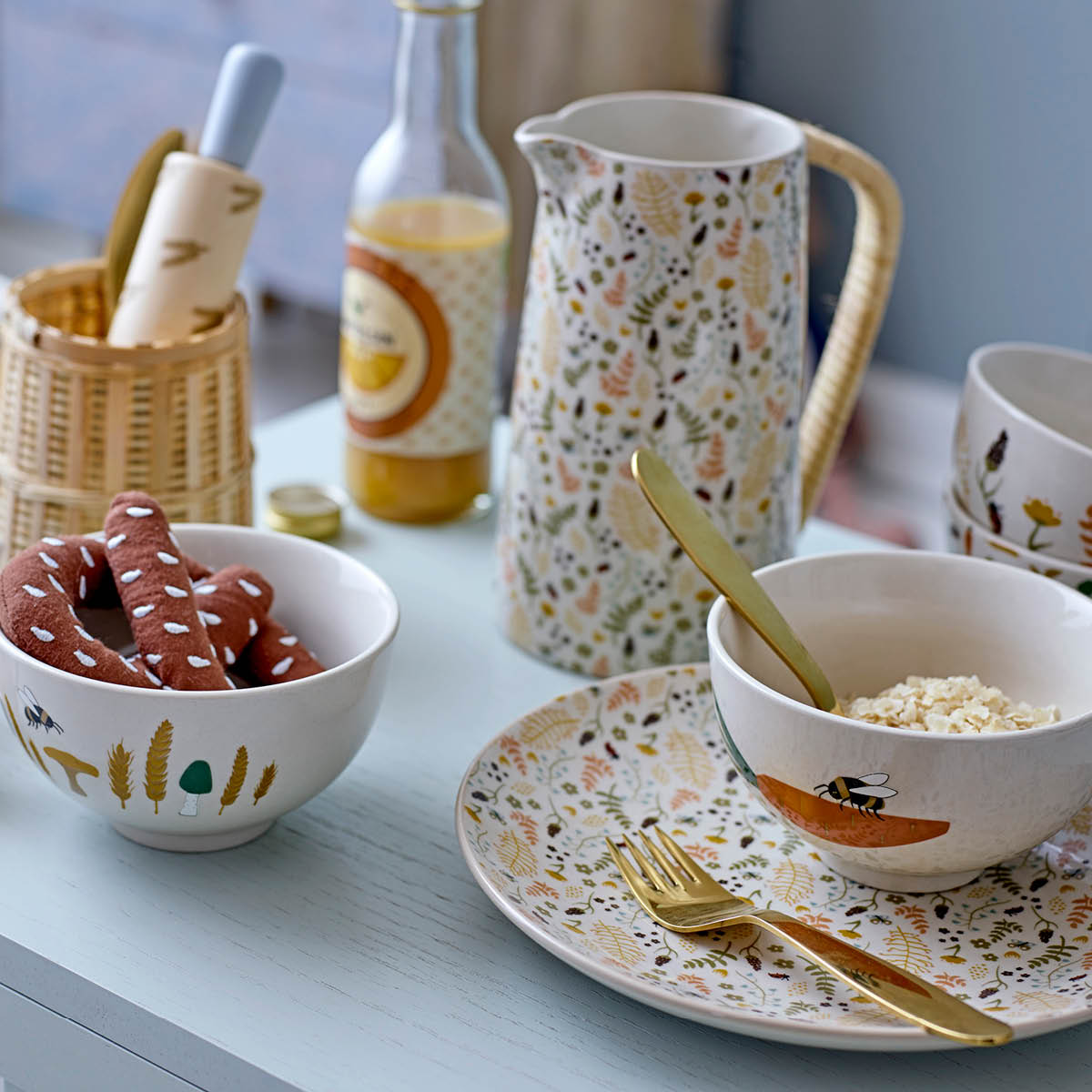 Bloomingville MINI Ally barnebestikk 3 deler gull