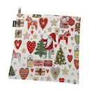 Julstök grytlapp 22x22 cm julmotiv röd