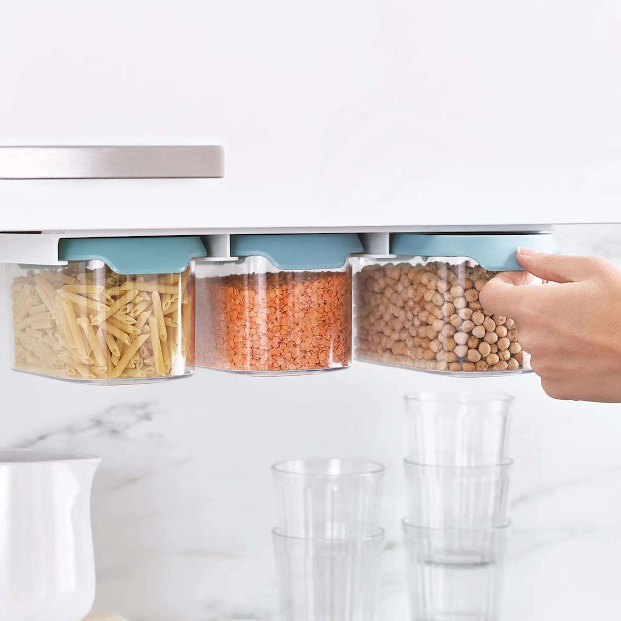 Joseph Joseph Cupboardstore Förvaringsset 90 cl 3-Pack Klar/Blå