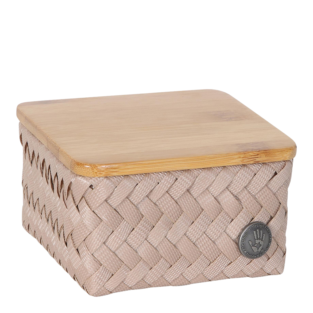 Handed By Top Fit Tiny förvaringskorg med lock 13x13x8 cm caffè latte