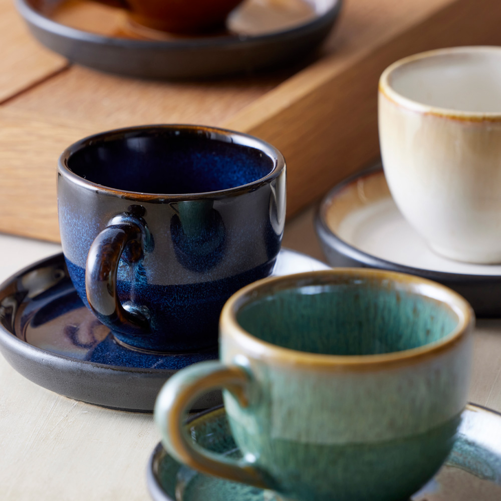 Bitz Gastro espressokopp m/skål 7 cl Mørkblå/Svart