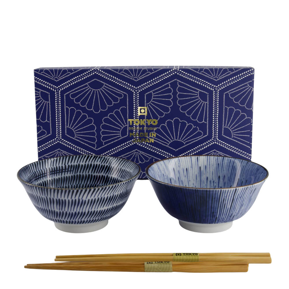 Tokyo Design Studio Tayo skålset 2-pack 15 cm blå vit