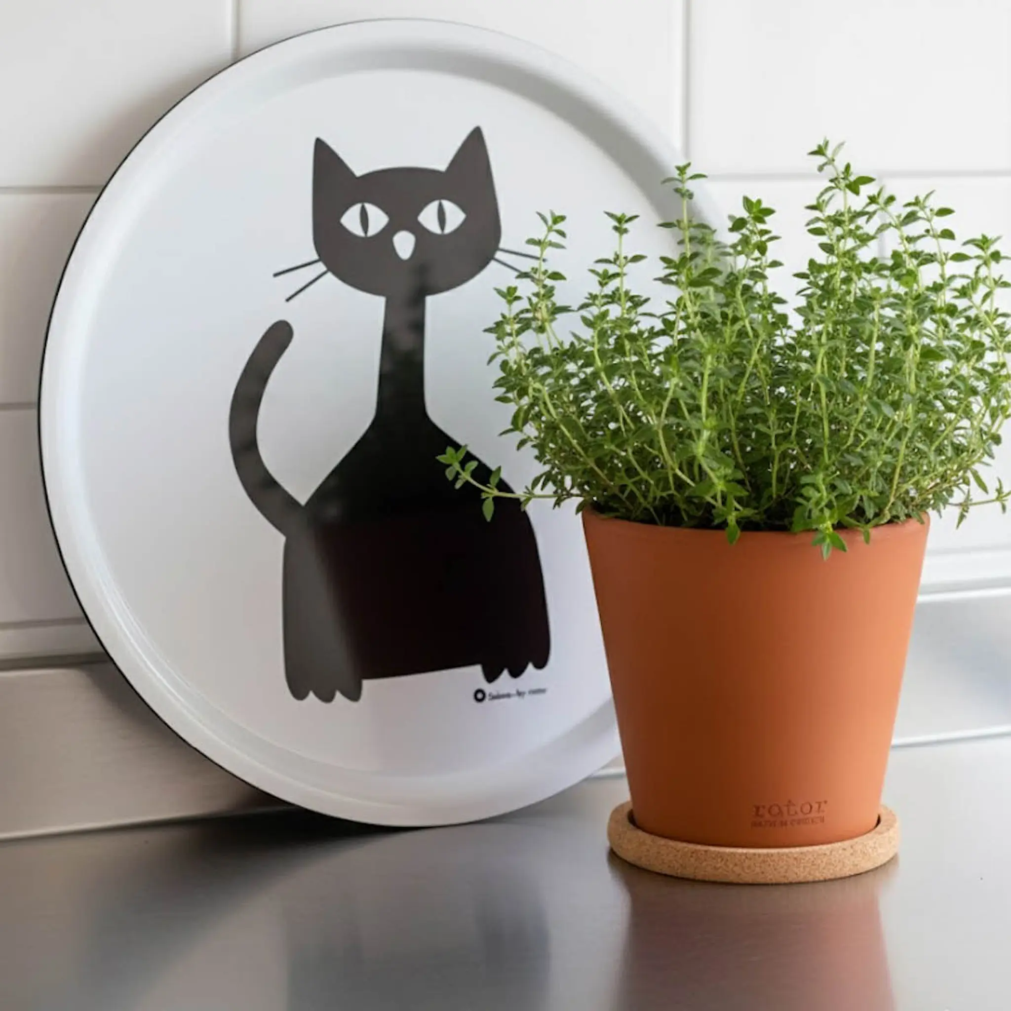 Rotor Design Selma serveringsbricka 38x38 cm svart/vit