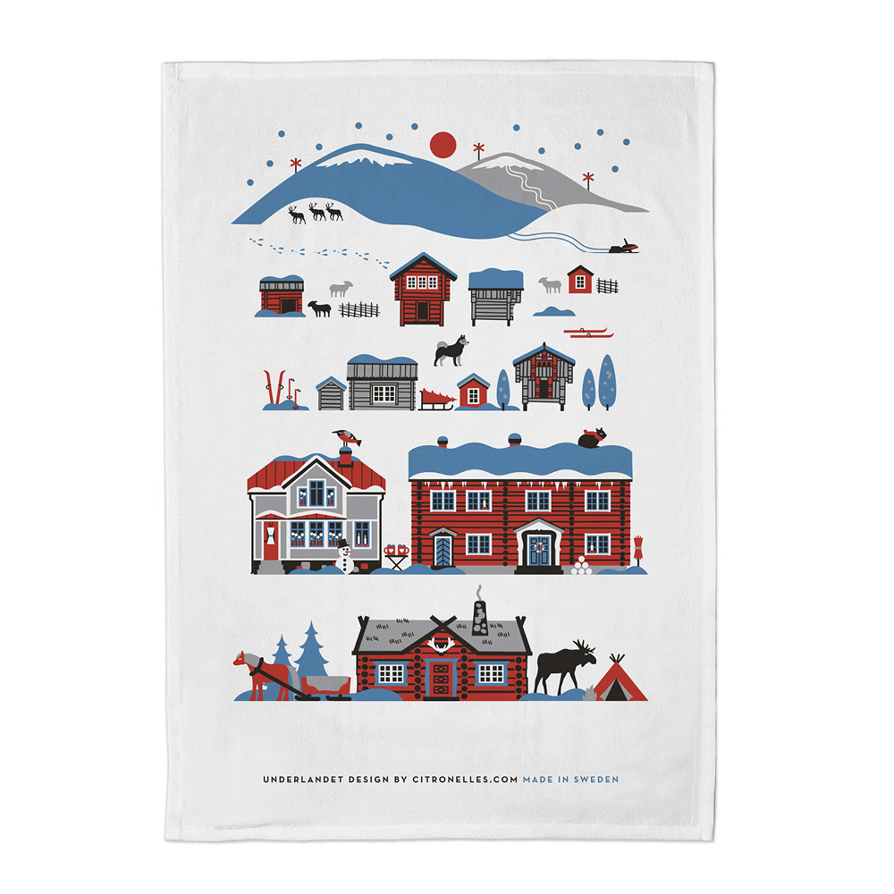 Citronelles - Scandinavian Mountains Keittiöpyyhe 50x70 cm Winter Mountains