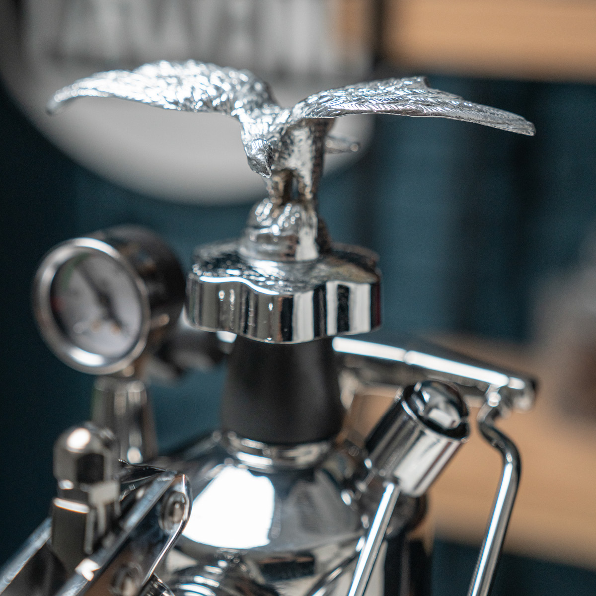 La Pavoni Milano manuell kaffemaskin med hävarm rostfritt stål