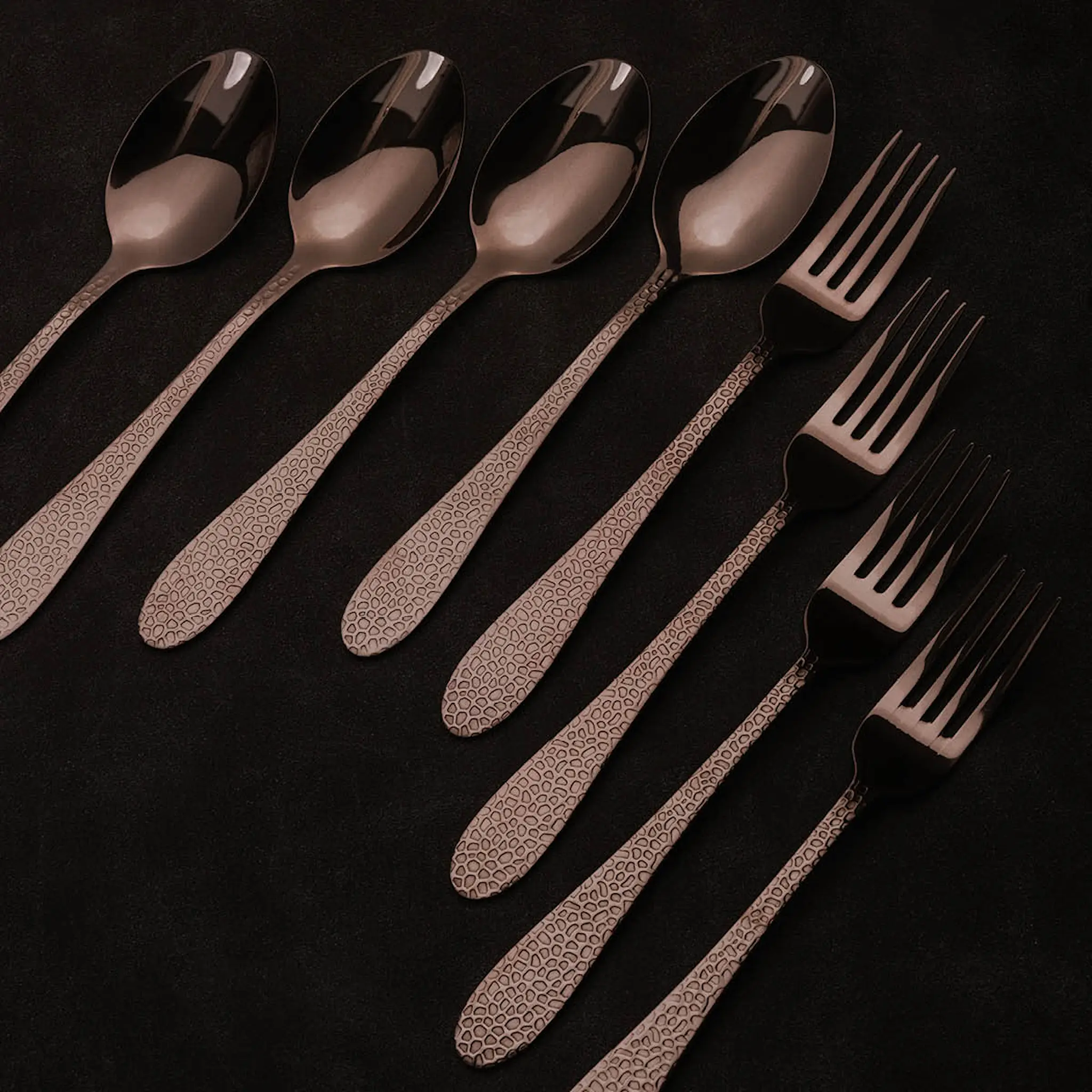 Vargen & Thor Frost Fenix dessert- & förrättsbestick 8 delar koppar