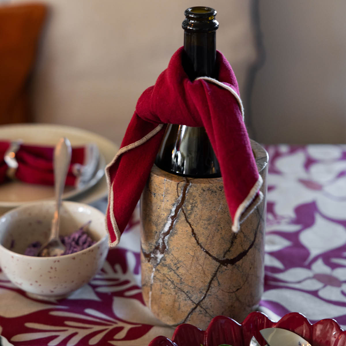 Sagaform Sten vinkjøler 28x17 cm brun