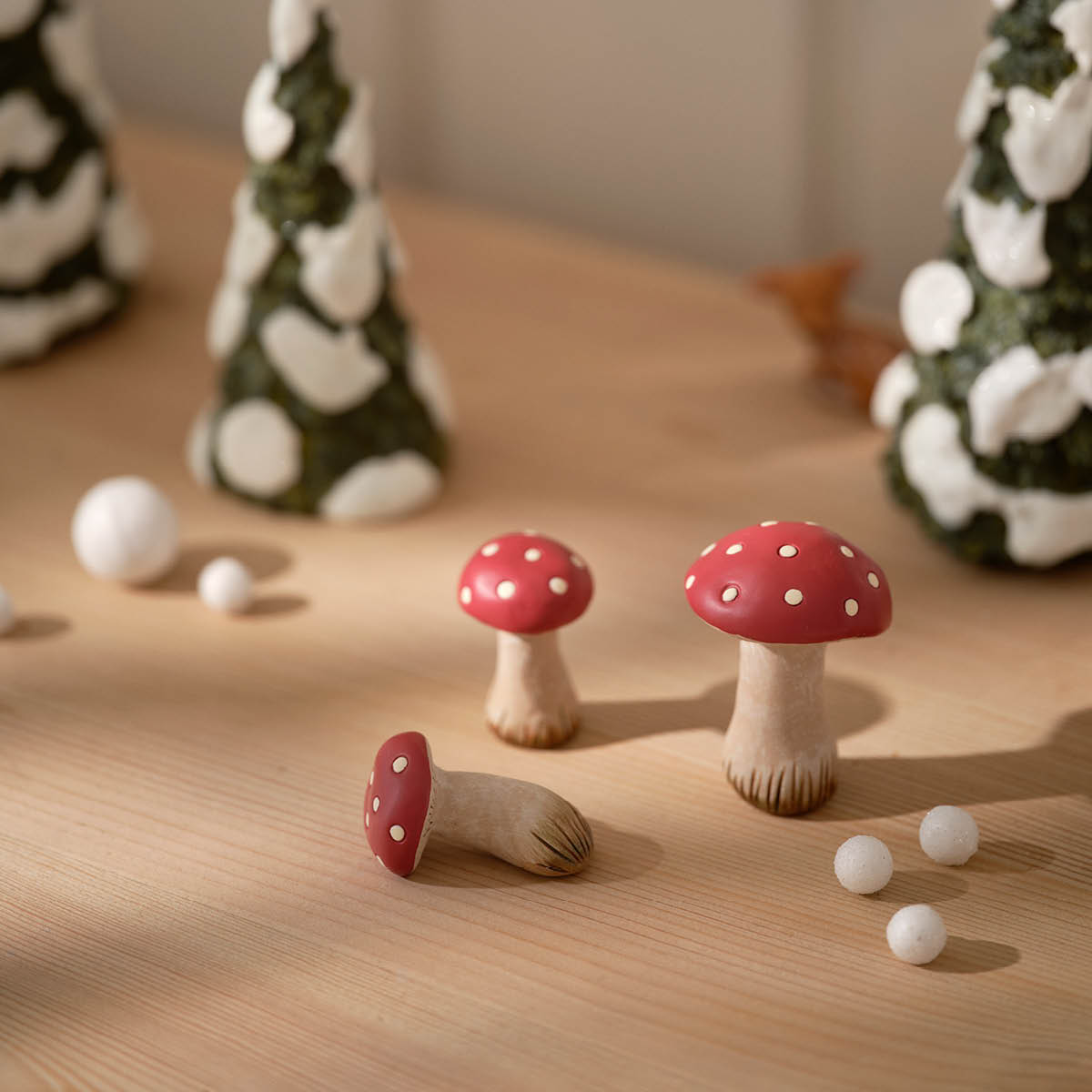Klarborg Flugsvamp figurer 3 delar röd