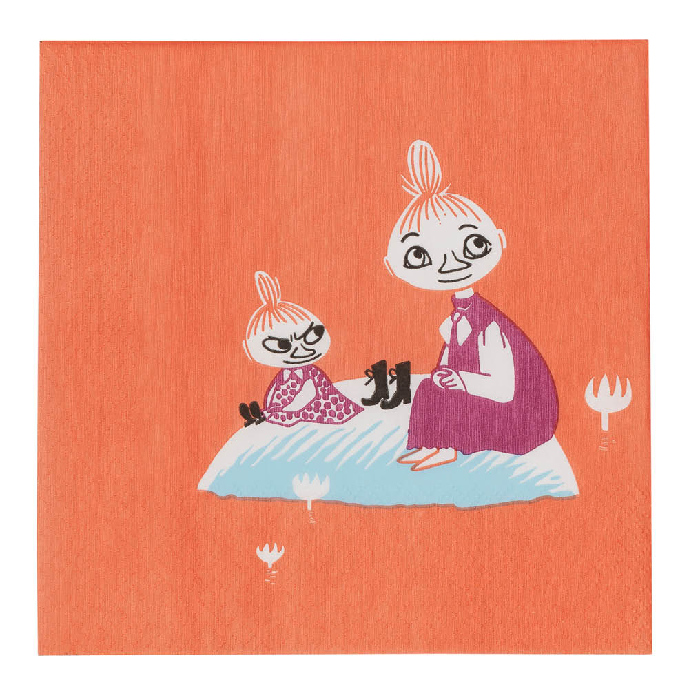 Moomin Arabia Mummi serviett 33x33 cm 20 stk Under paraplyen korallrød