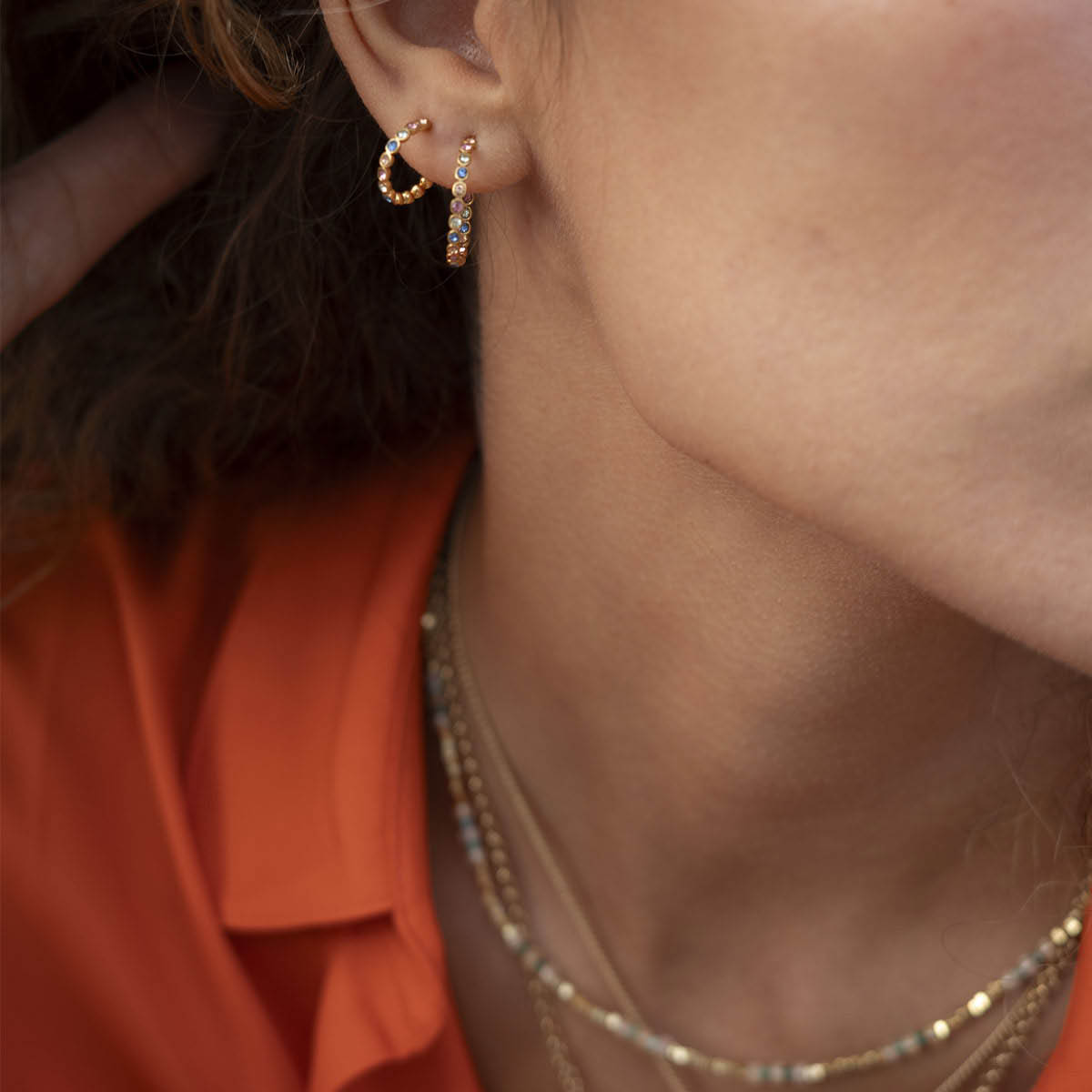 A&C Oslo AS Vibrance örhängen guld/multi