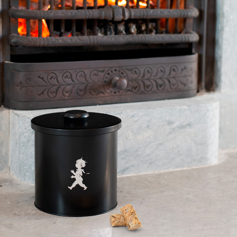 SOLSTICKAN Oppbevaringsboks rund svart