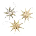 Adventsstjärnor med olika mönster 3-pack ockra