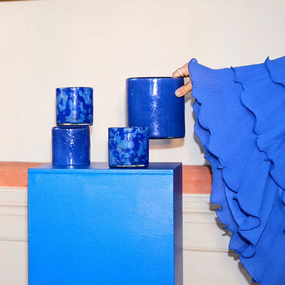 ByOn Calore Ljuslykta 10x10 cm Blå