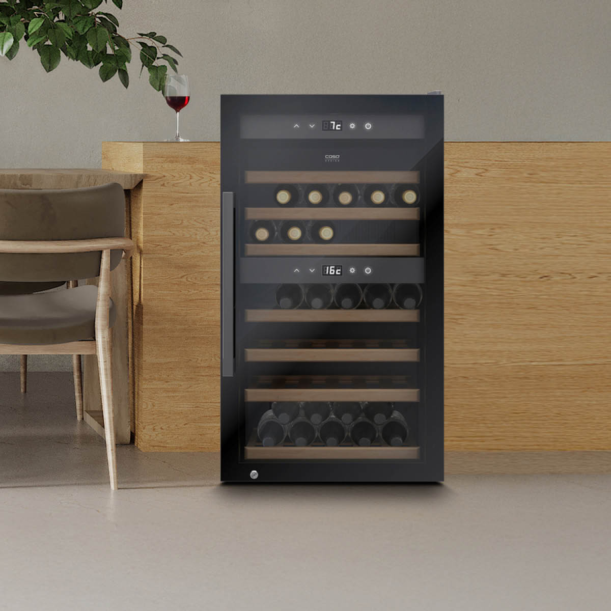 Caso WineExclusive vinskåp 66 flaskor svart