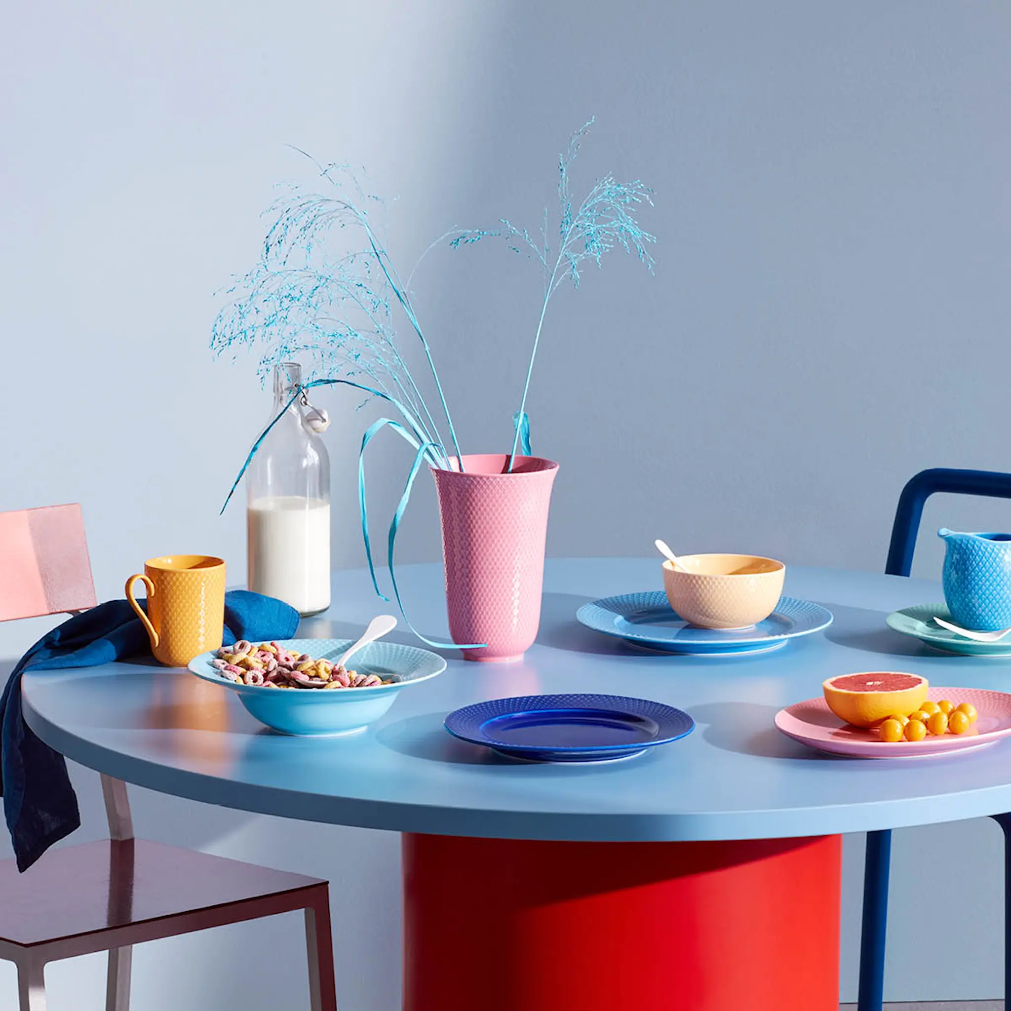 Lyngby Porcelæn Rhombe Color Vas 20 cm Rosa