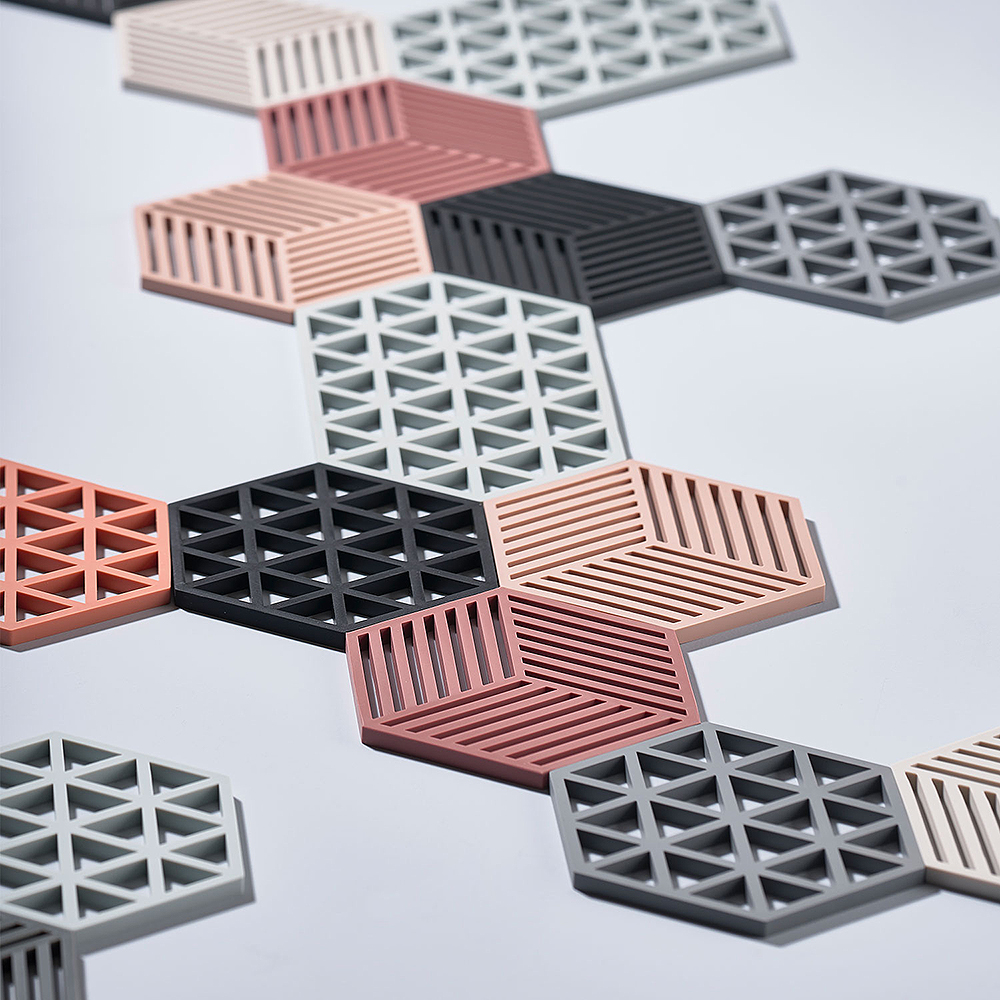 Zone Hexagon grytunderlag silikon 16 cm grå