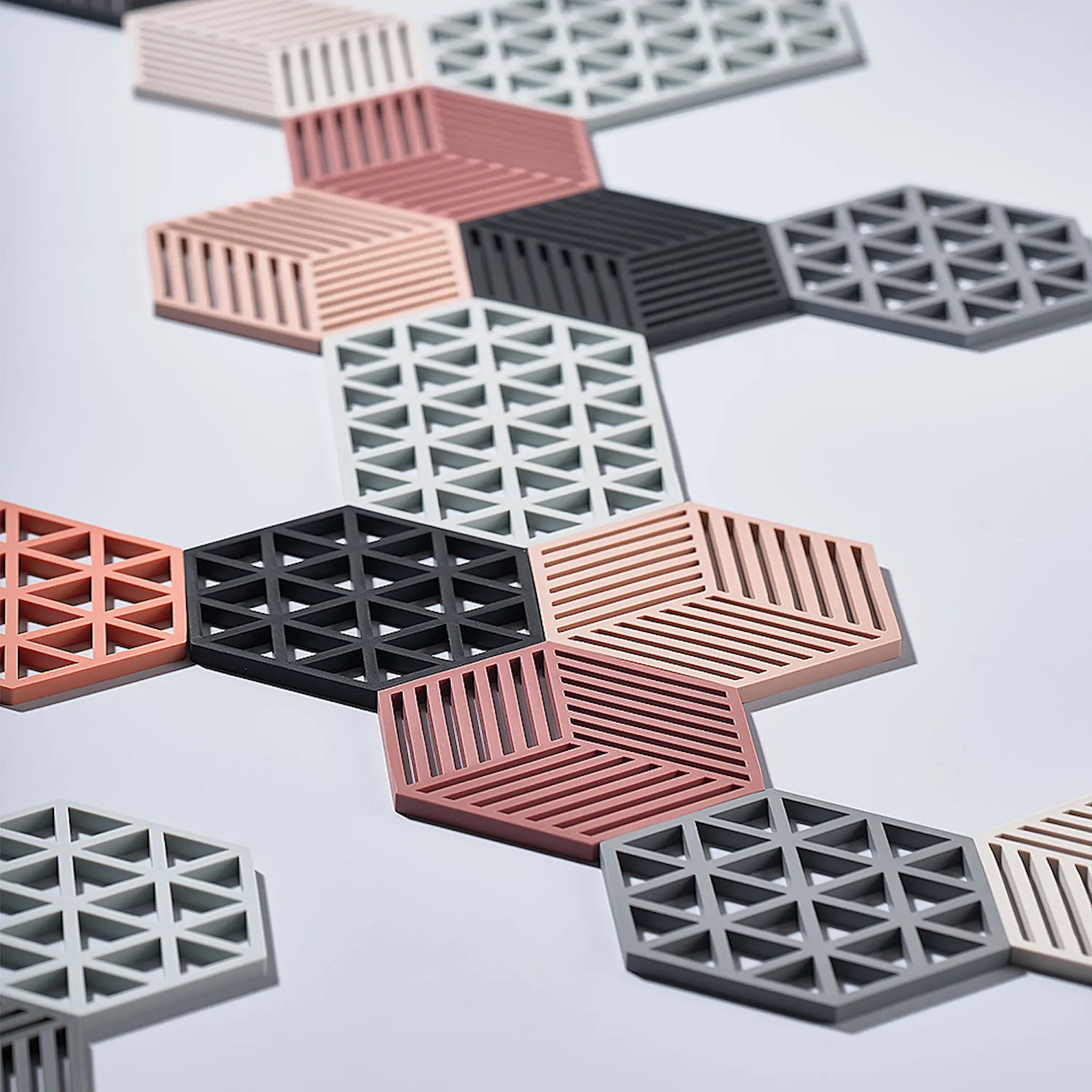 Zone Hexagon Grytunderlägg SilIkon 16 cm Grå
