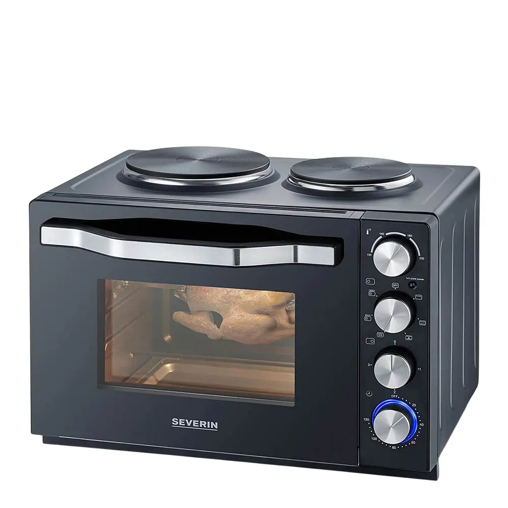 Sähköuuni kahdella keittolevyllä TO2074 30L 2500W musta