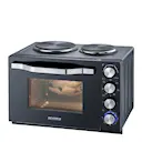 Elektrisk ugn med 2 kokplattor TO2074 30L 2500W svart
