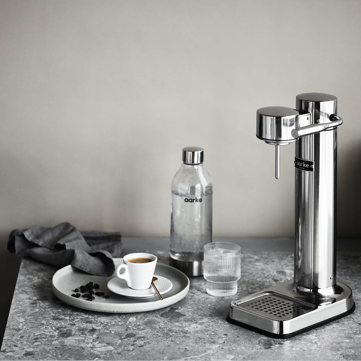 Aarke Aarke Bundle C3 kolsyremaskin polerat stål + To Go vakuumflaska 1 L stål