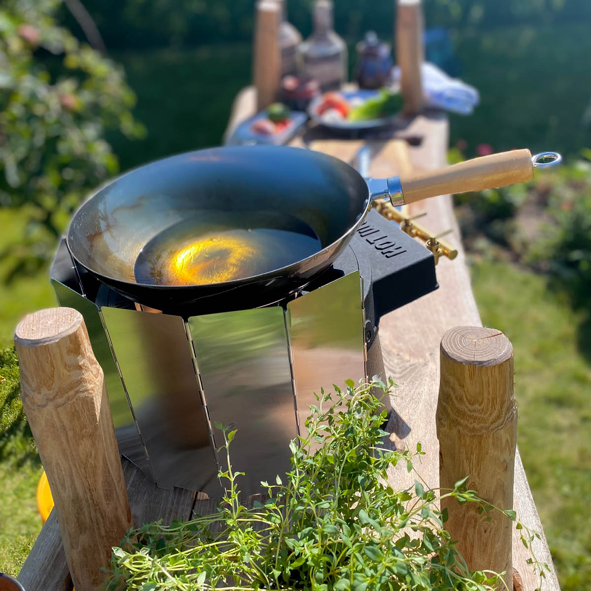 Hot Wok Tuulisuoja kaasupolttimeen ruostumaton teräs