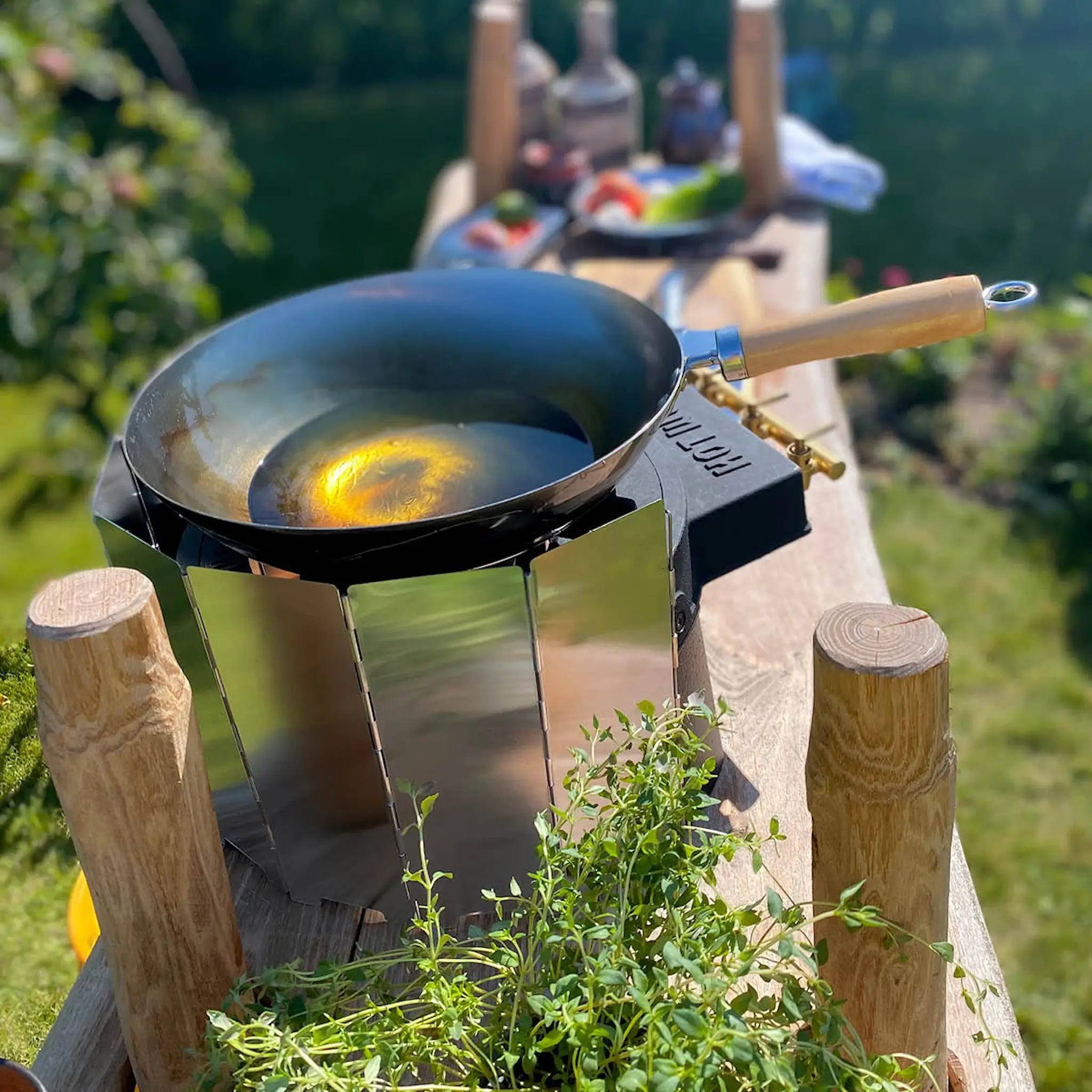 Hot Wok Tuulisuoja kaasupolttimeen ruostumaton teräs