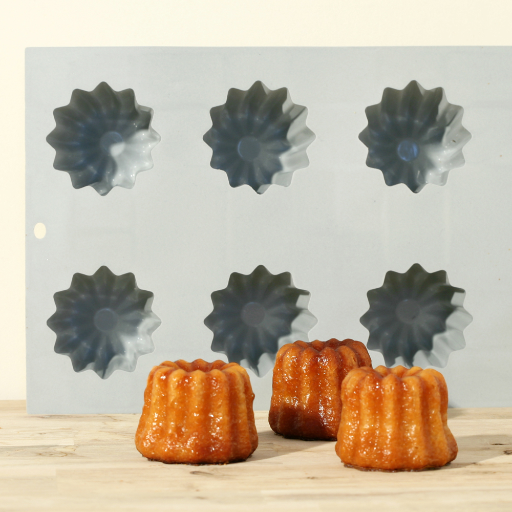 de Buyer Elastomoule Bakform för 8 Canelés Grå