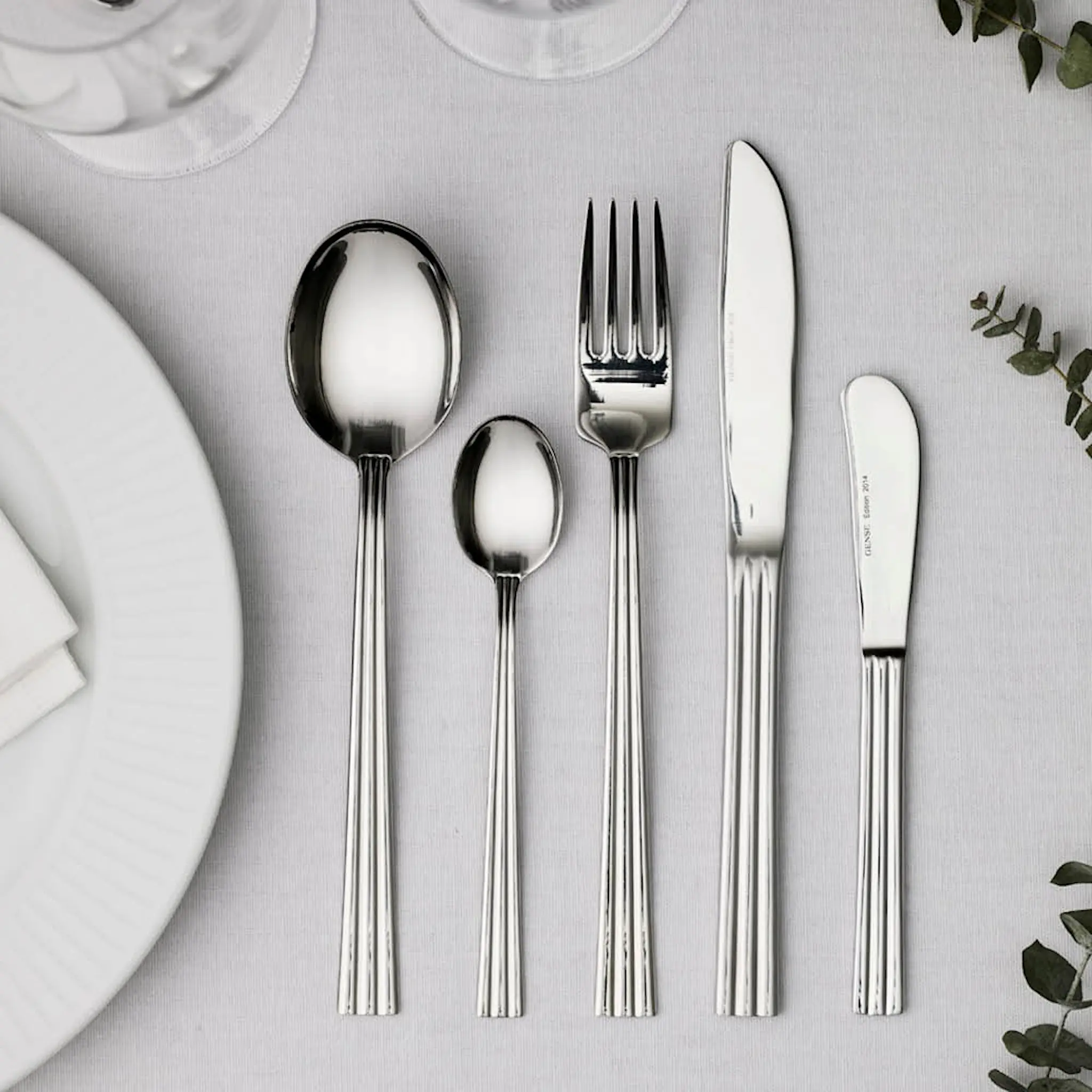 Gense Thebe smørkniv 16 cm 4 stk blankt stål