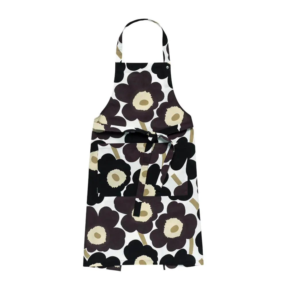 Pieni Unikko forkle 85 cm hvit/grå/beige