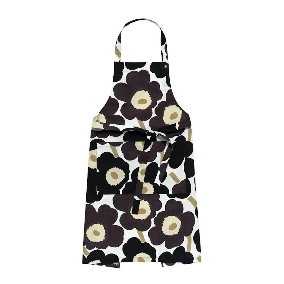 Marimekko Pieni Unikko förkläde 85 cm vit/grå