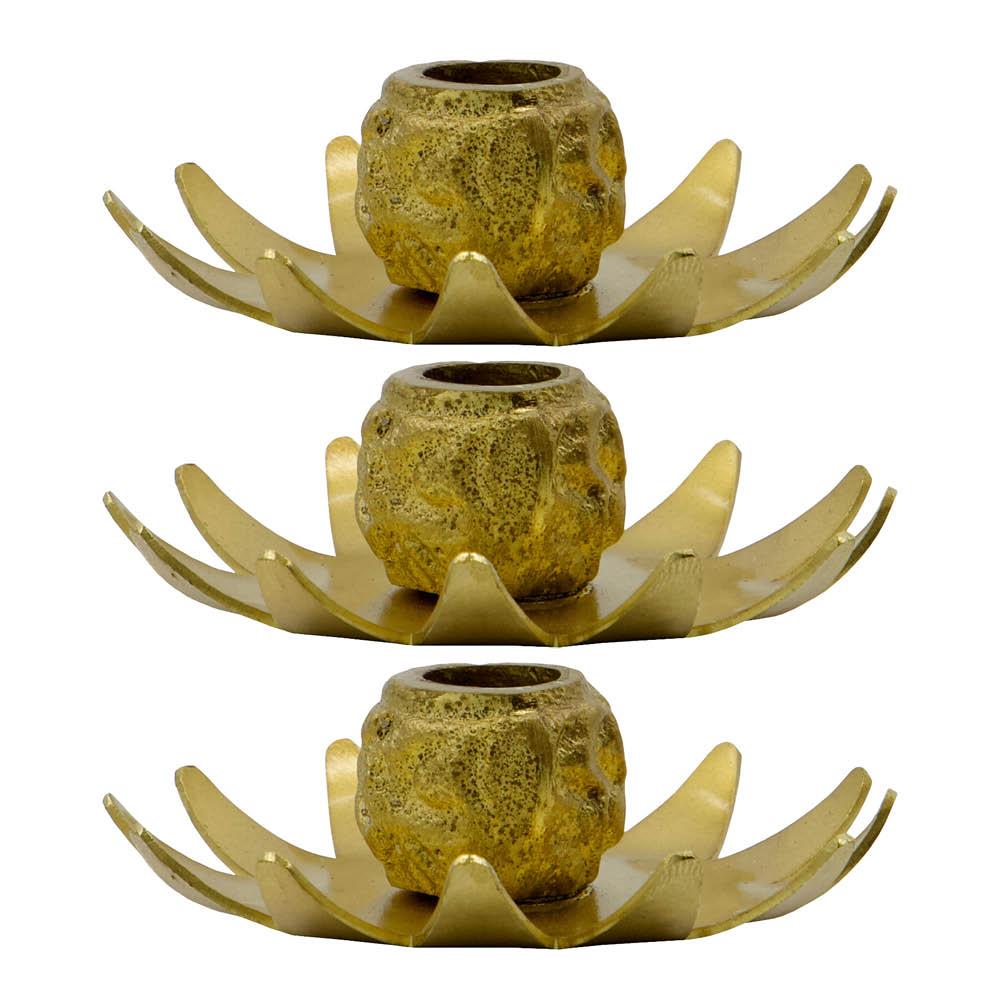 House Doctor Starry lysestake i jern 3 stk antikk messing