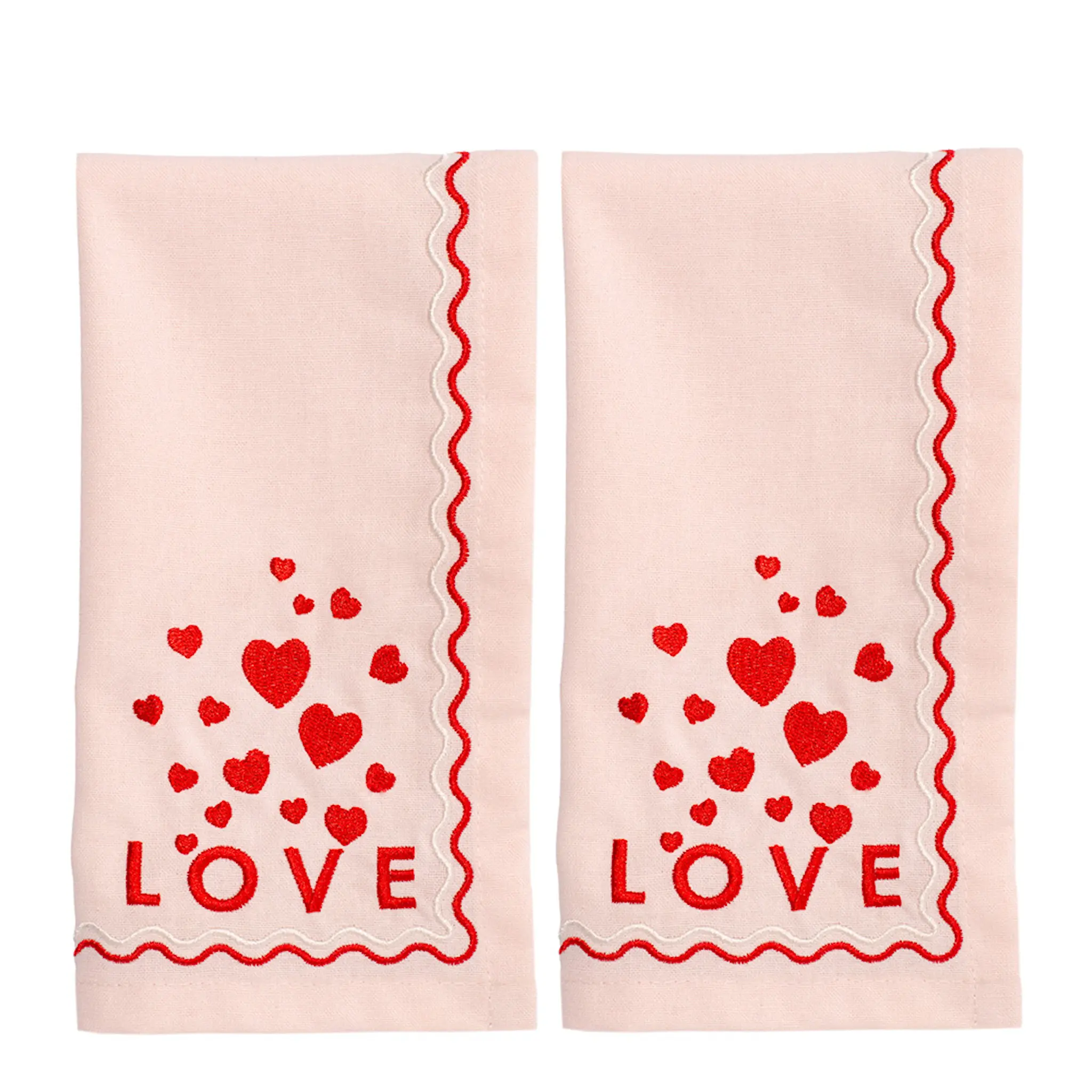 Vondels Summer Party servett 45 cm 2-pack LOVE soft pink