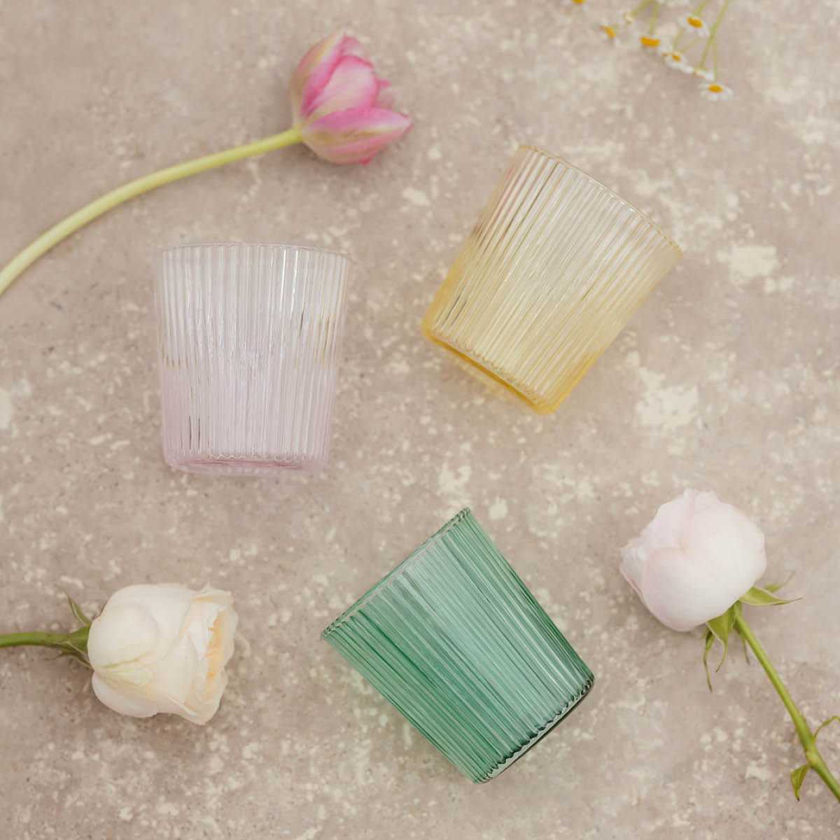 Paveau Ribbed Elegance glas Pink 25 cl rosa