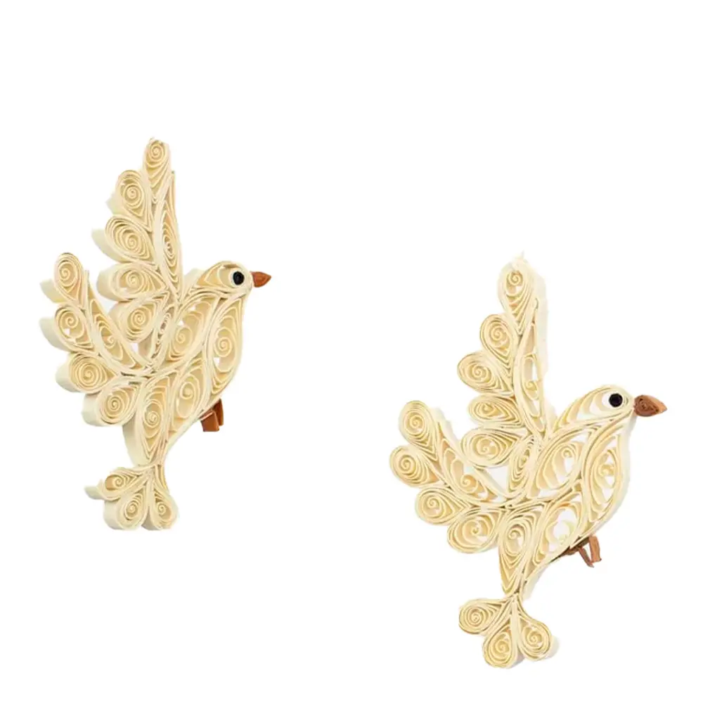 Joulukoriste Kyyhkynen 8 cm 2 kpl Valkoinen