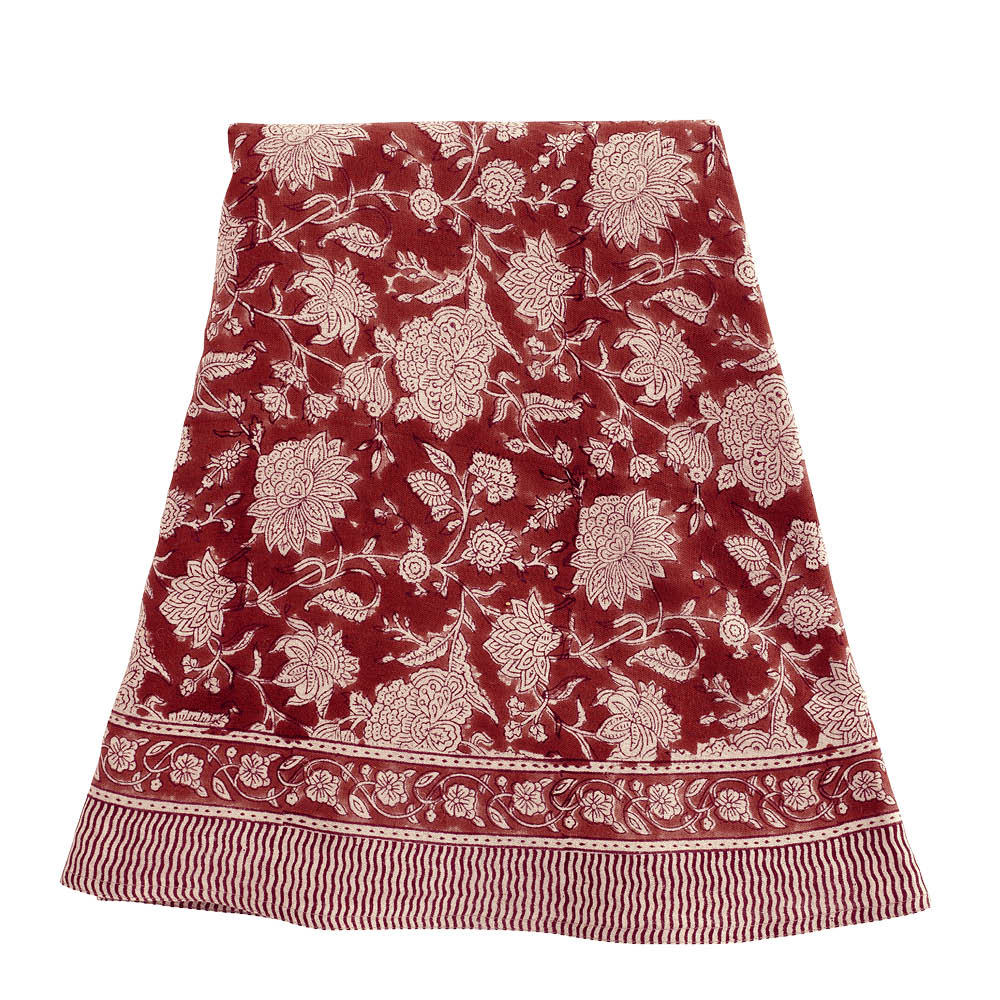 Chamois Indian Rose rund linduk 220 cm rød