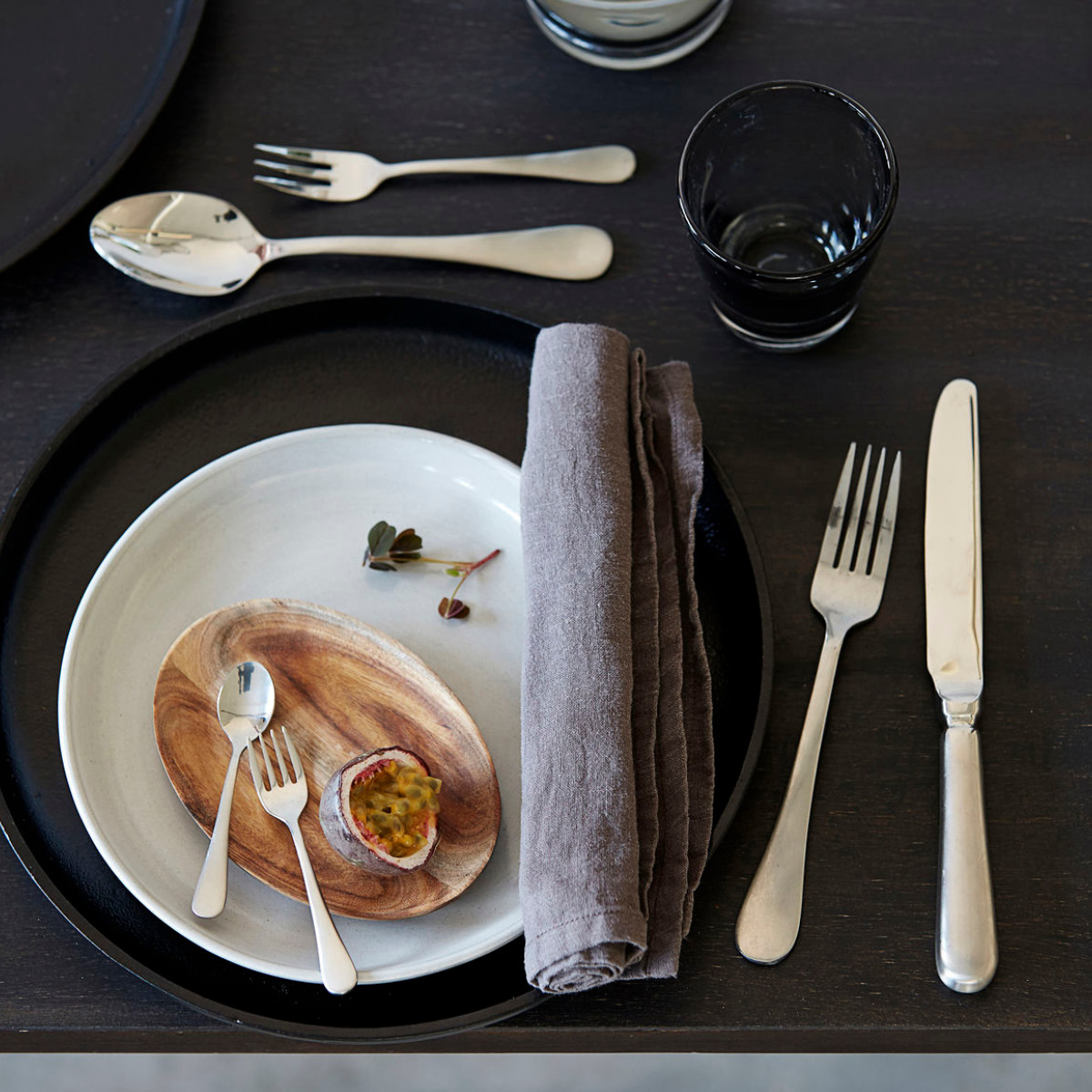 House Doctor Brush bestickset 16 delar silver finish