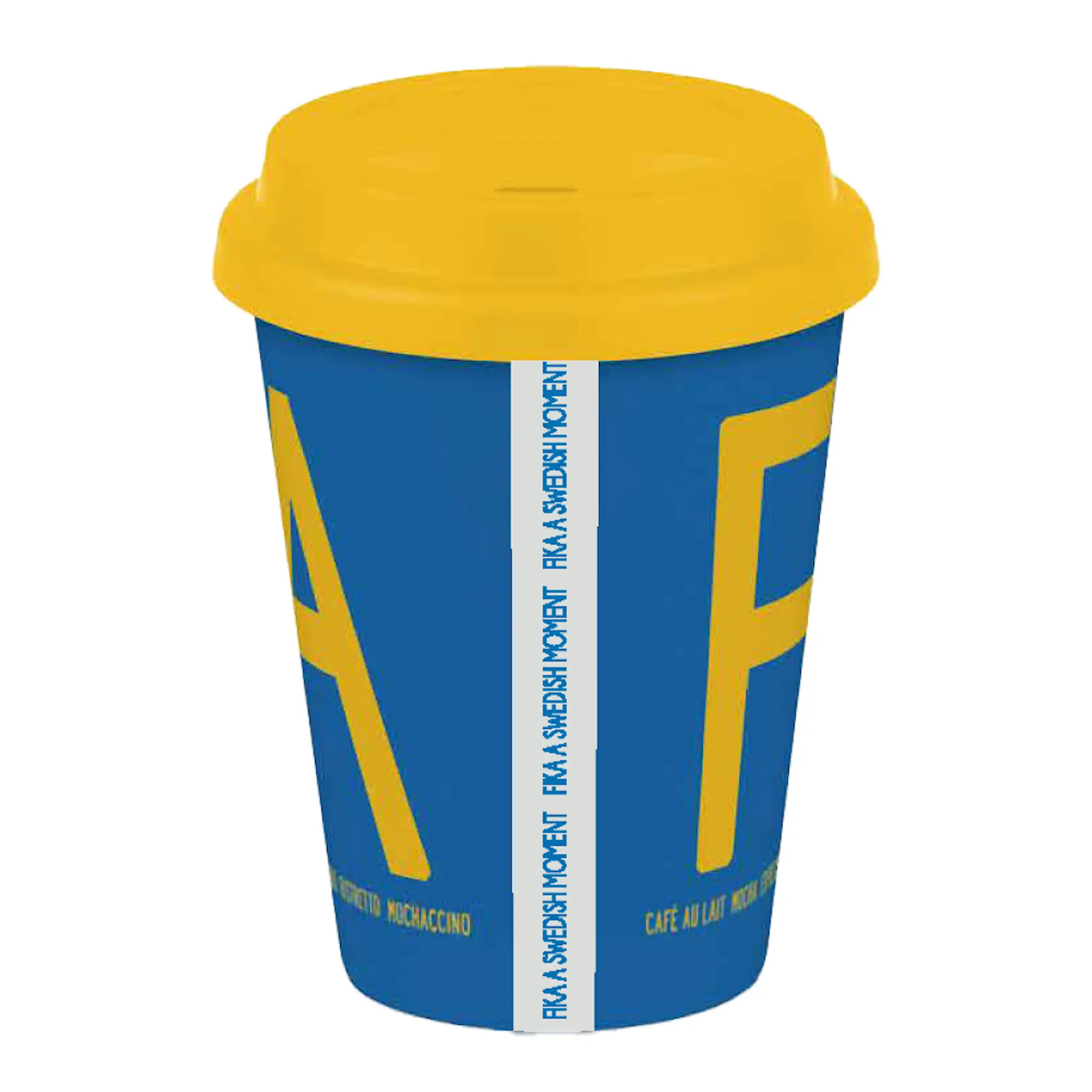 Citronelles Fika To Go Mugg 38 cl Blå/Gul
