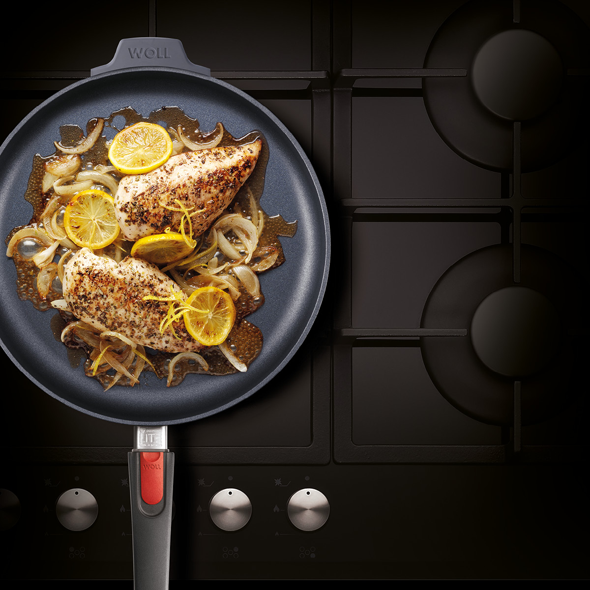 Woll Diamond Lite stekepanne 20 cm avtagbart håndtak svart