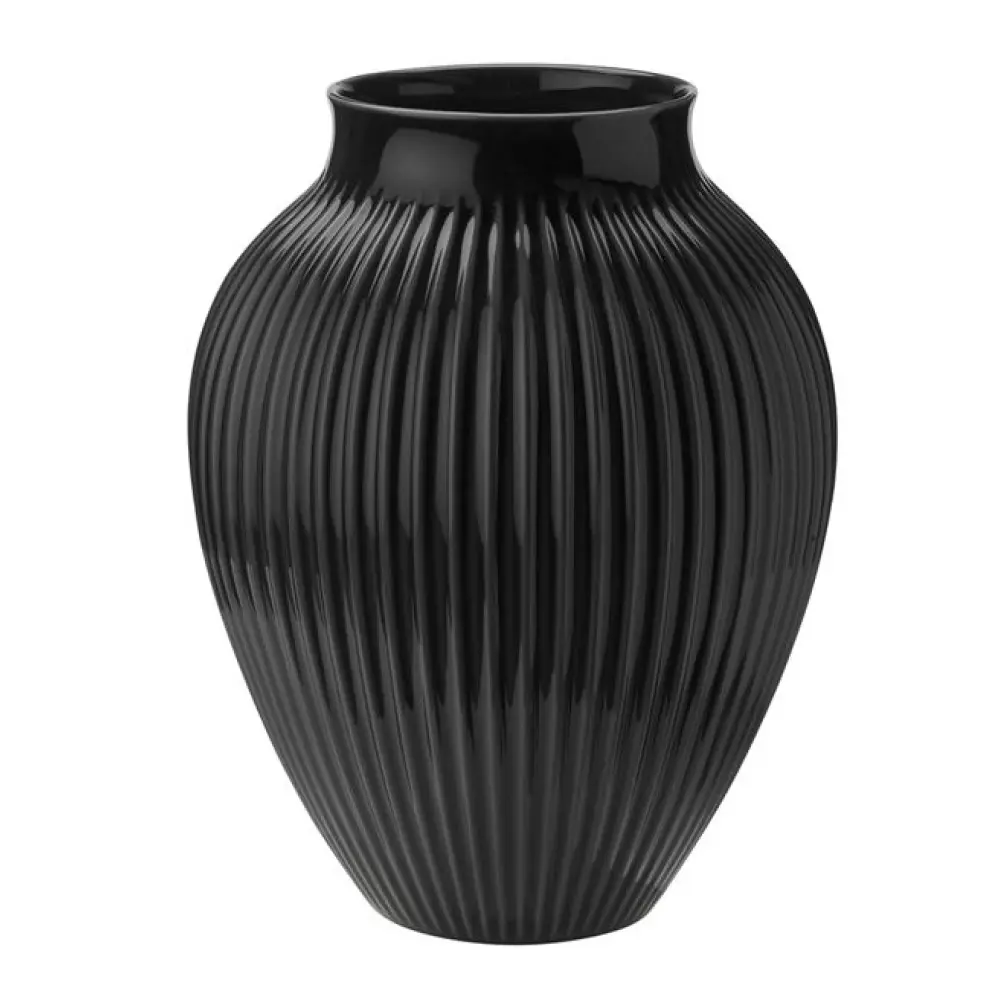 Knabstrup Maljakko uritettu 35 cm Musta