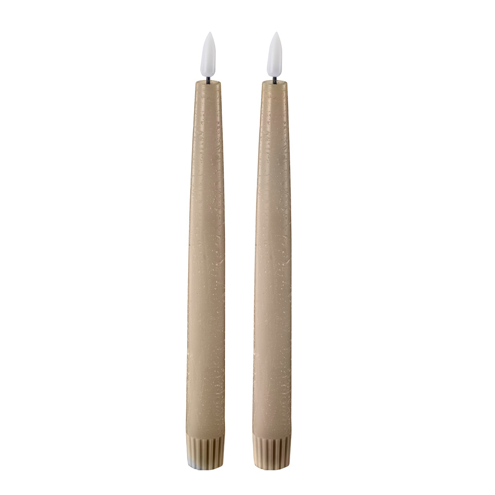 Edelweiss - LED Kruunukynttilä 2,2x22 cm 2 kpl Taupe
