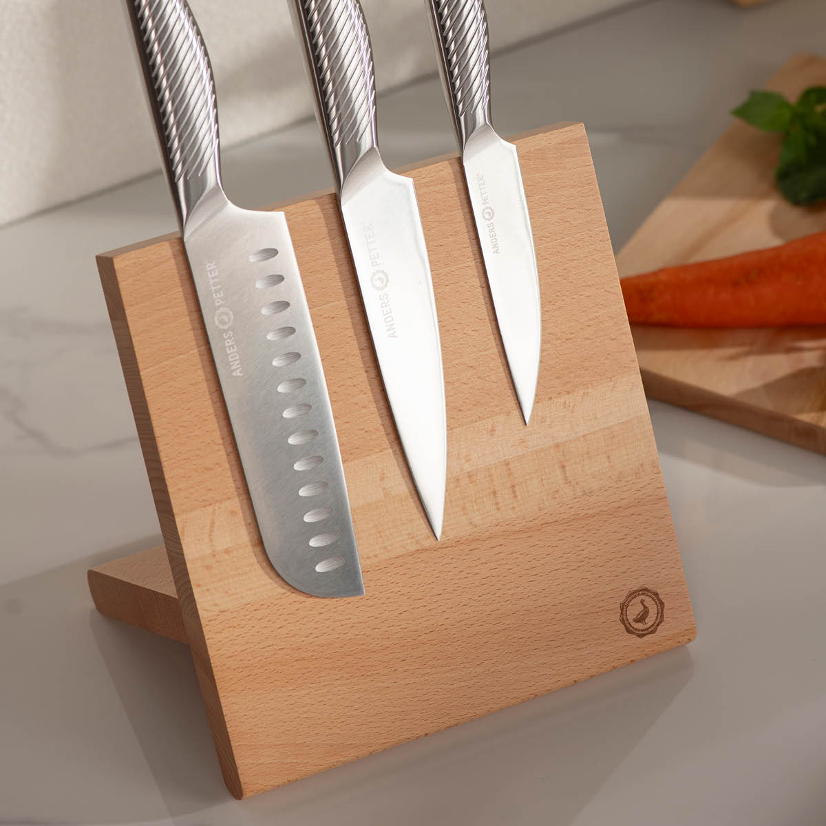 Anders Petter Nordic knivblokk 21x12 cm bøk