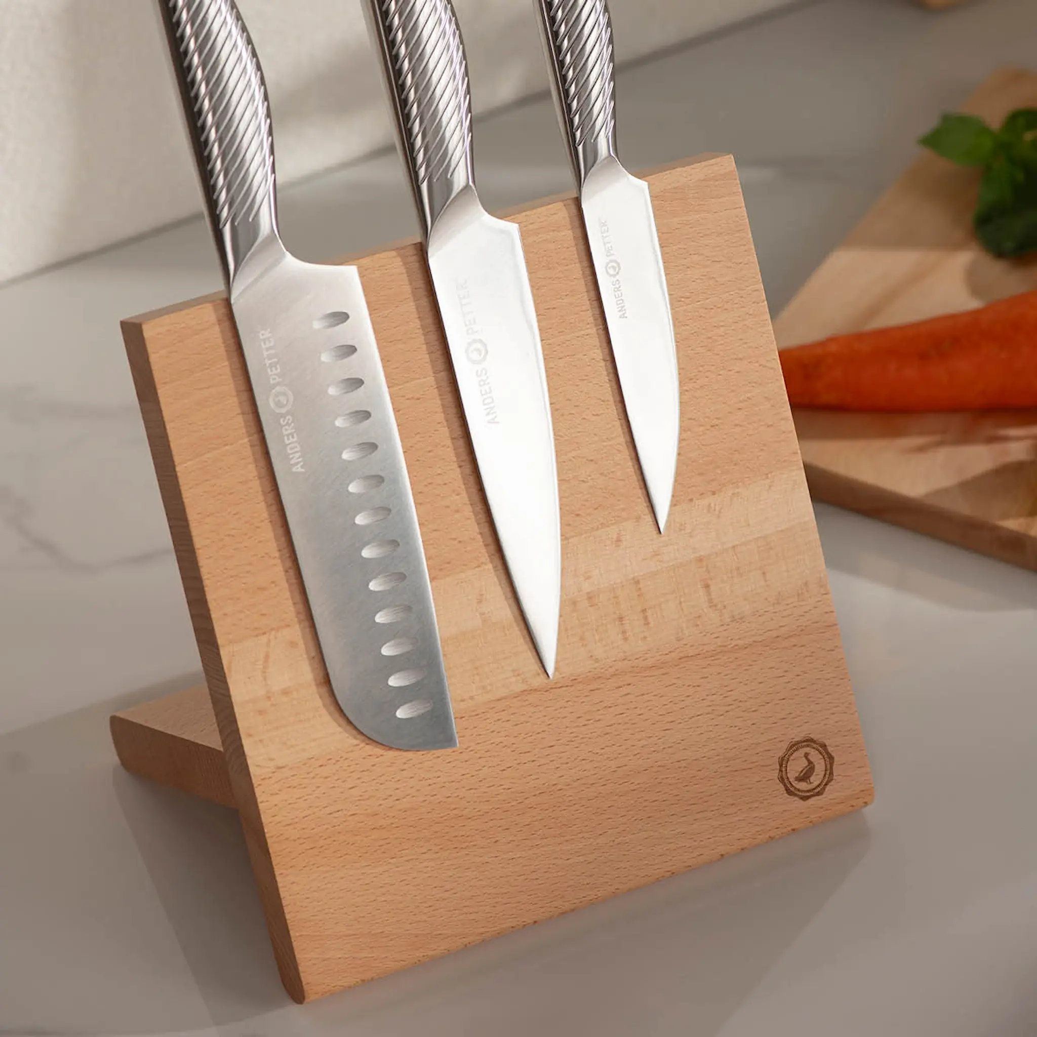 Anders Petter Nordic knivblokk 21x12 cm bøk