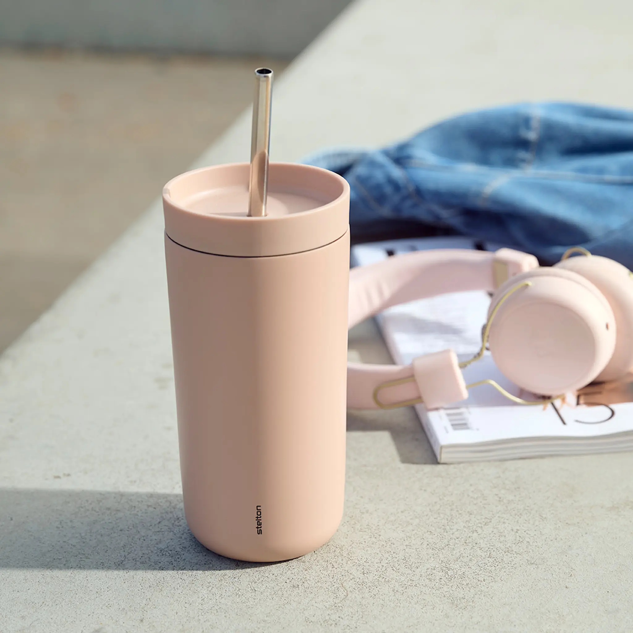 Stelton To Go Sip termosmugg med sugrör 40 cl heather