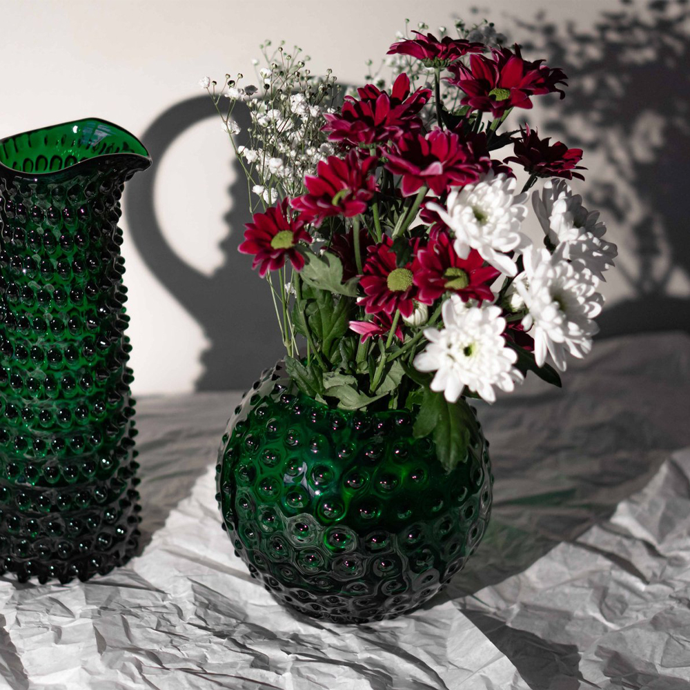 Klimchi Hobnail vase 18 cm dark green