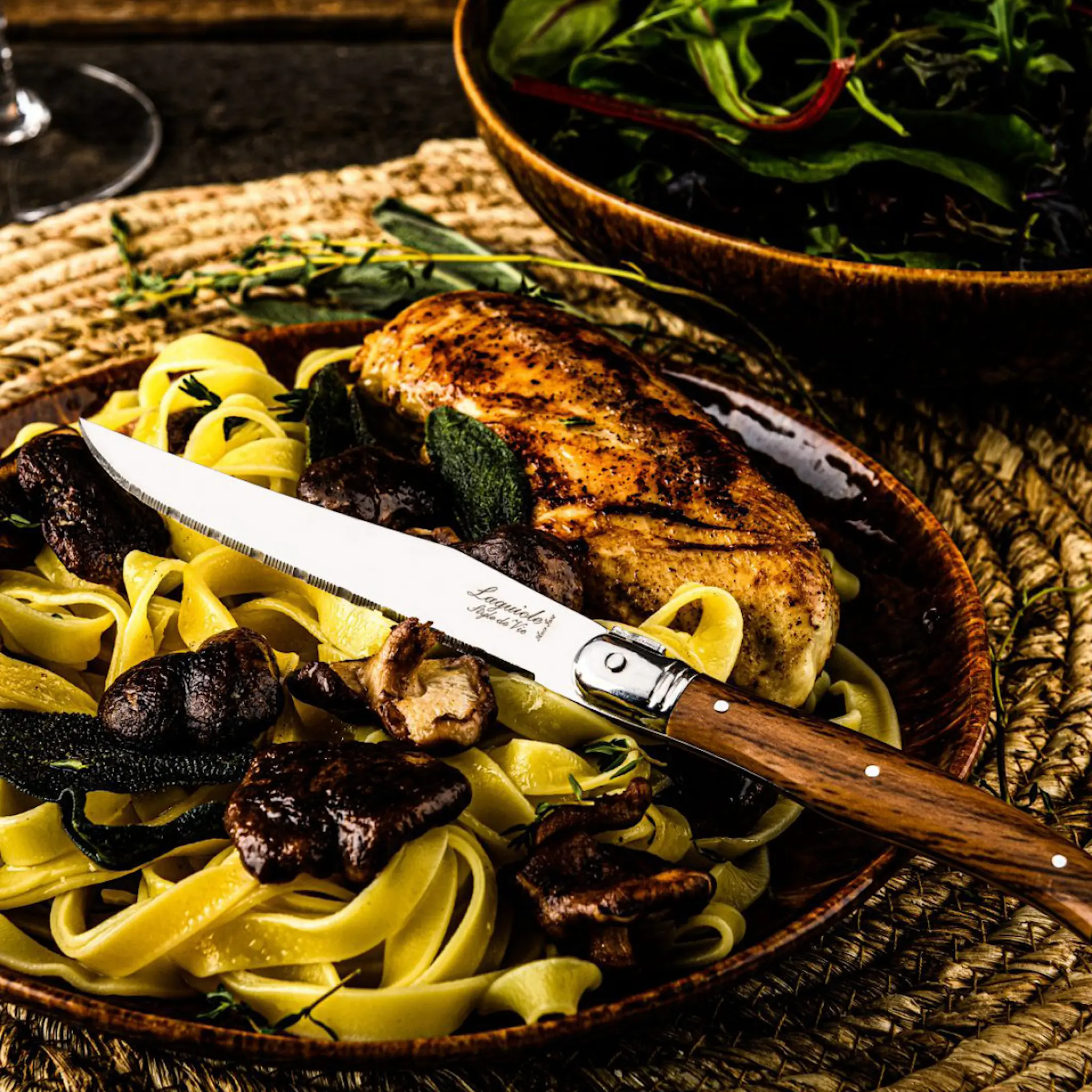 Laguiole Style de Vie Pihviveitsi 23 cm 6 kpl Wood