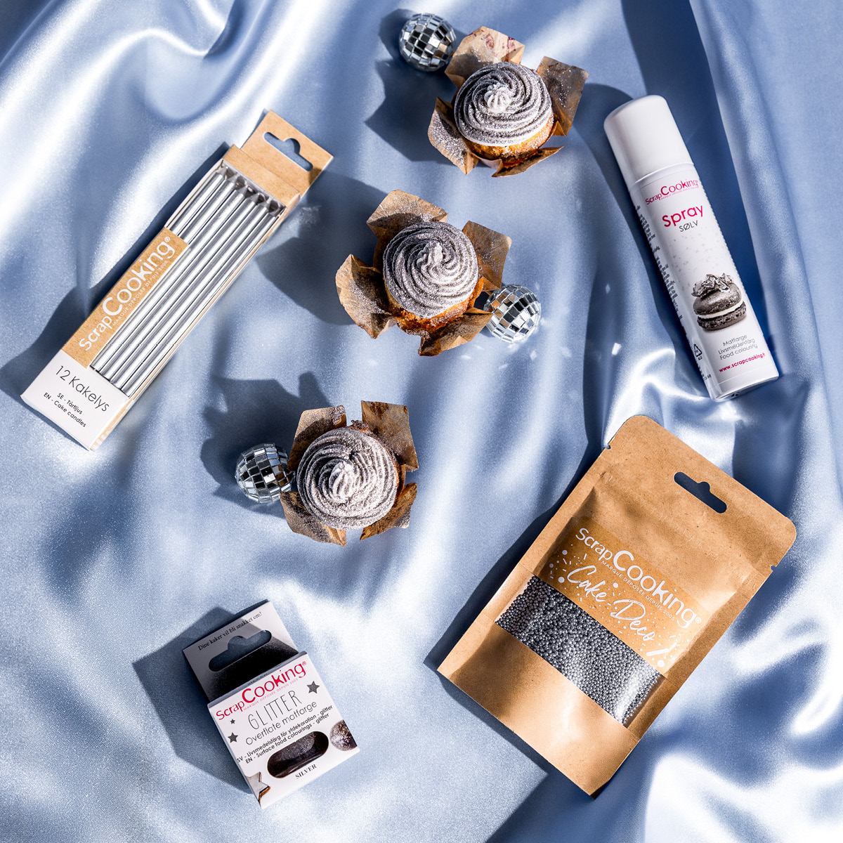 ScrapCooking Strössel minikulor 80 g silver