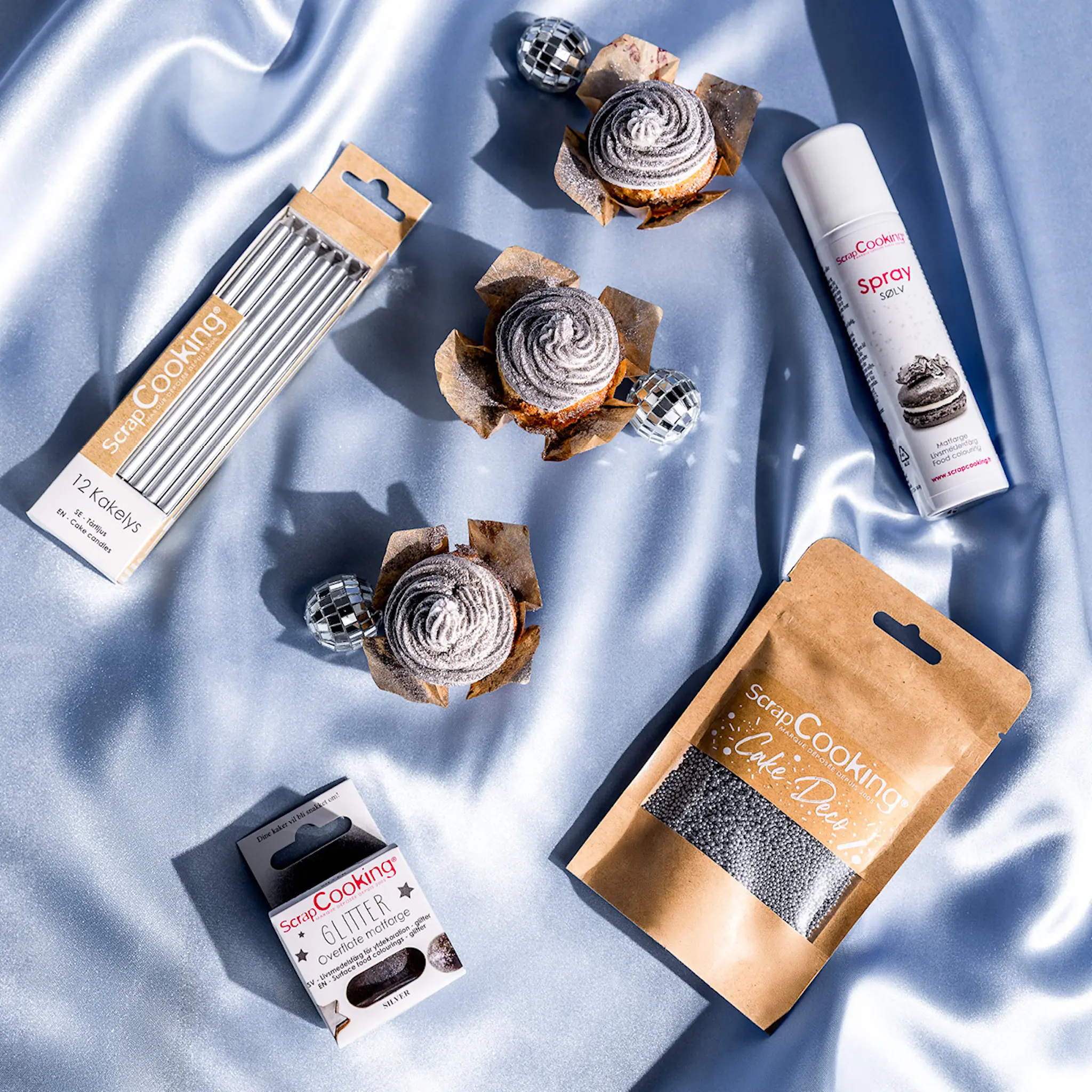 ScrapCooking Strössel minikulor 80 g silver