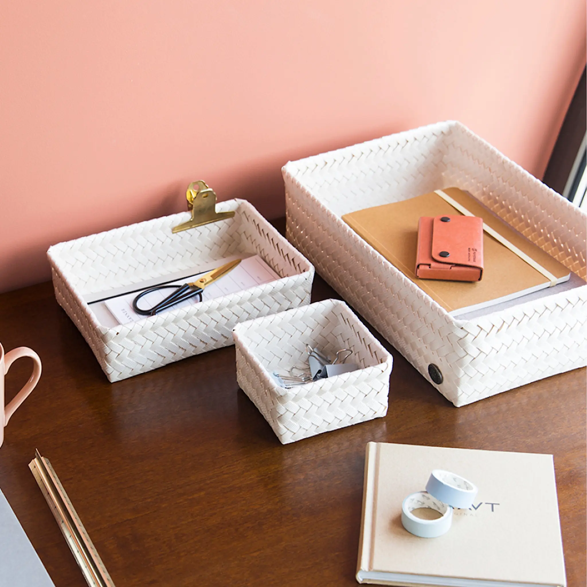 Handed By Fit stor förvaringskorg 36x24x10 cm champagne