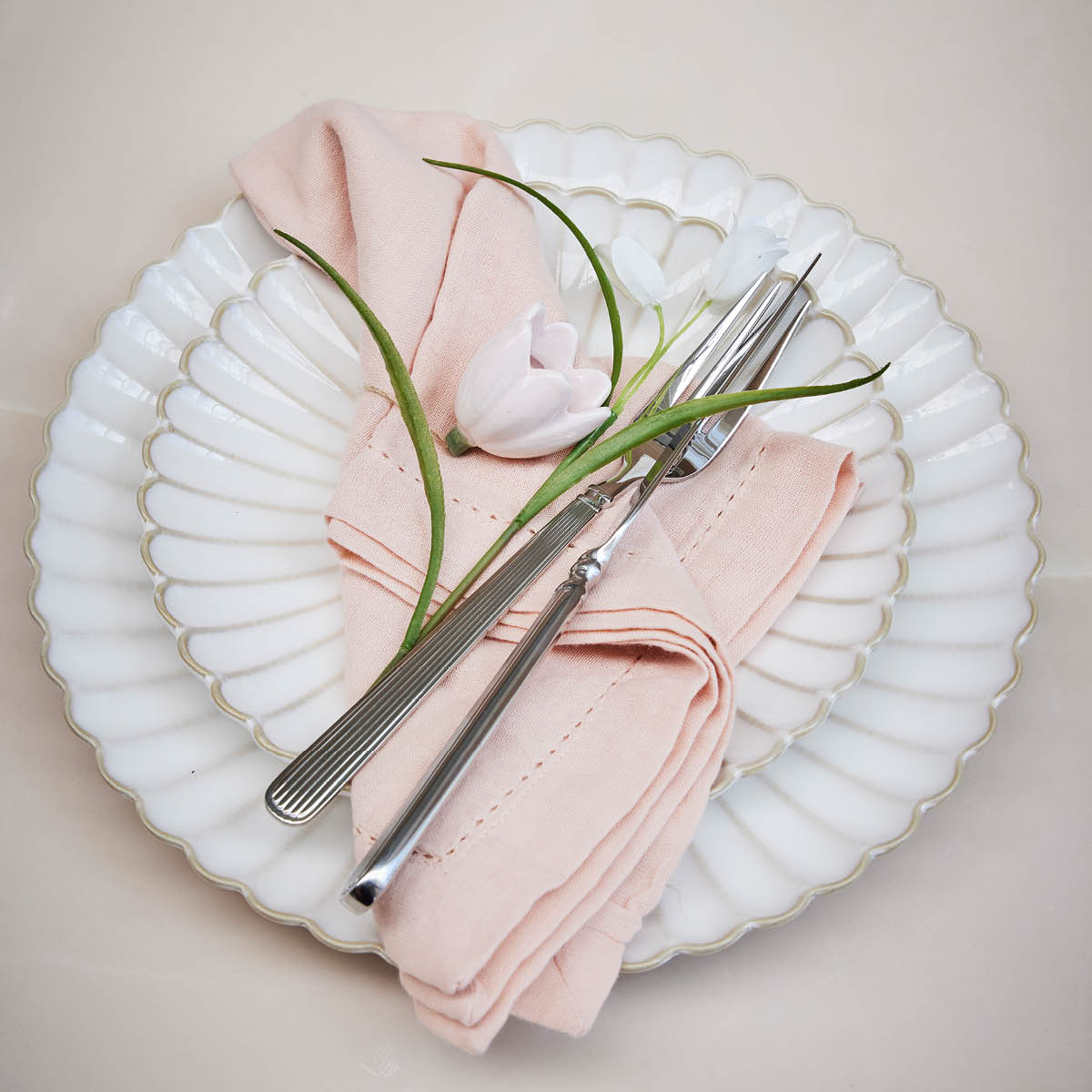 Lene Bjerre Angela tygservett 45x45 cm ljusrosa